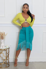 Jaded Fringe Skirt