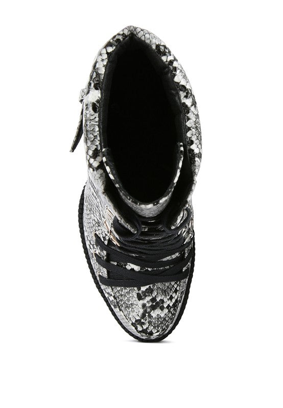 Spruce Snake Skin Ankle Boots