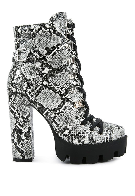 Spruce Snake Skin Ankle Boots