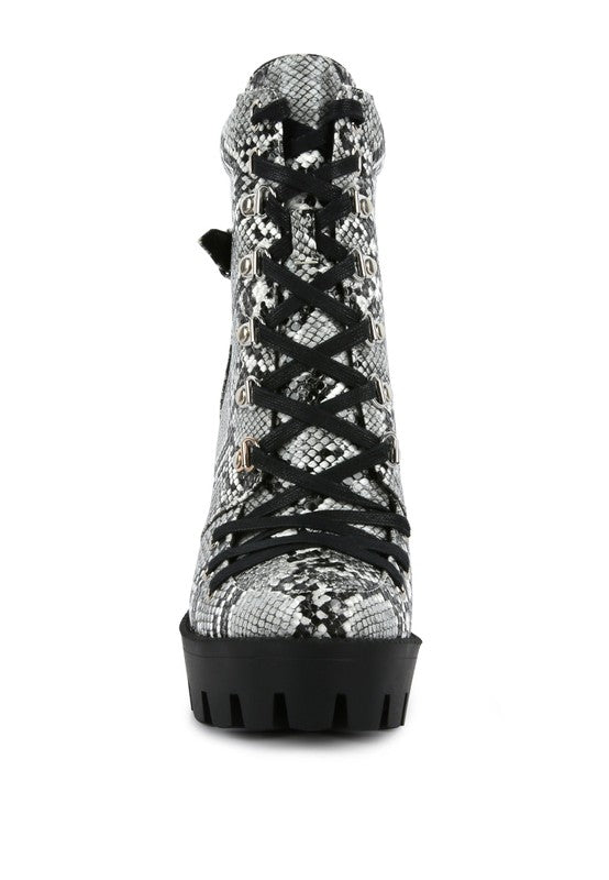 Spruce Snake Skin Ankle Boots