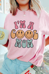 I'M A COOL MOM HAPPY FACE GRAPHIC TEE