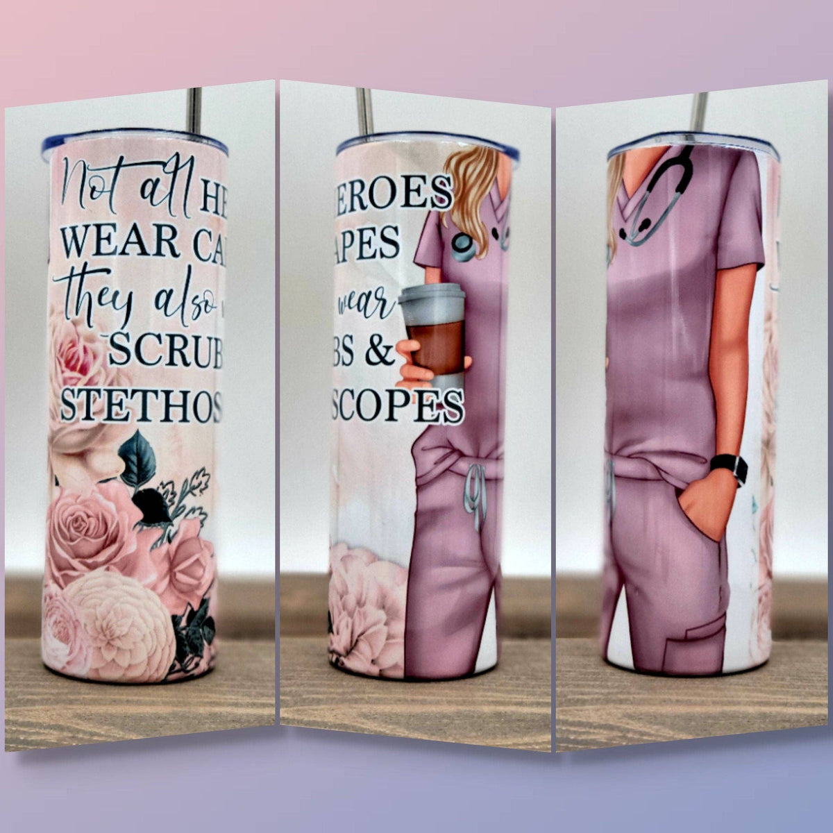 Nurse Tumbler CNA Tumbler Personalized Gift For Nurse Tumbler 20 Ounce Nurse Tumbler | African American Nurse 20oz Tumbler Design