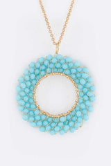 Beaded Hoop Pendant Necklace