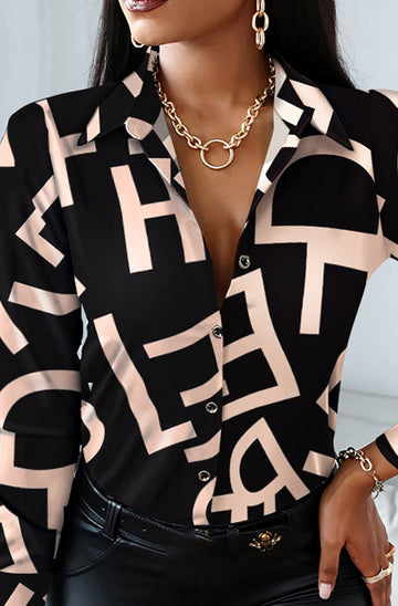 Jazz Letter Print Blouse