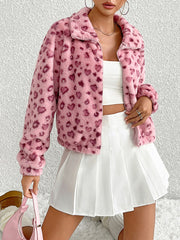 Valentine's Day Love Leopard Print Plush Jacket