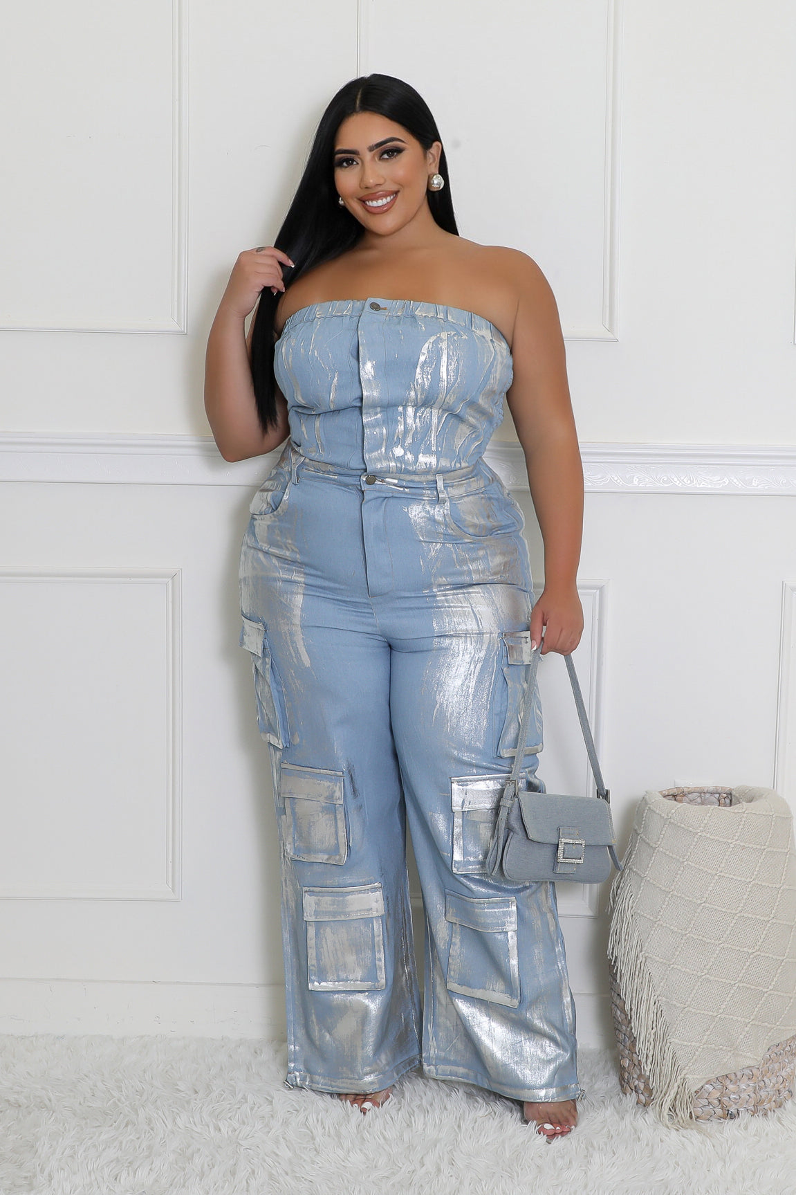 Silver Foil Jumpsuit