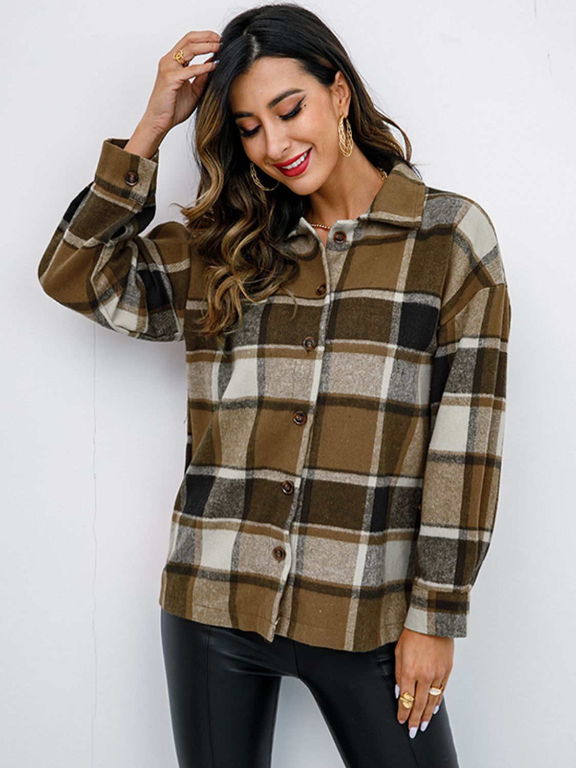 Plaid Button-