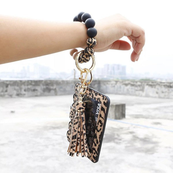 Safari Tassel Cardholder Keychains