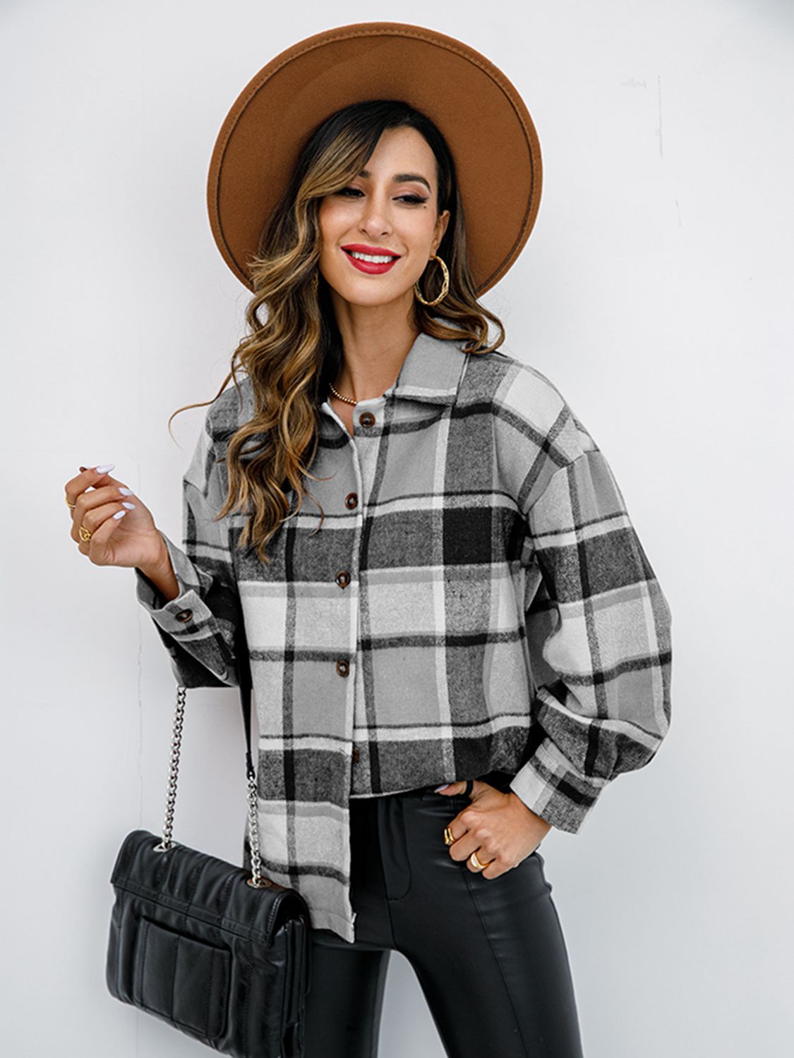 Plaid Button-