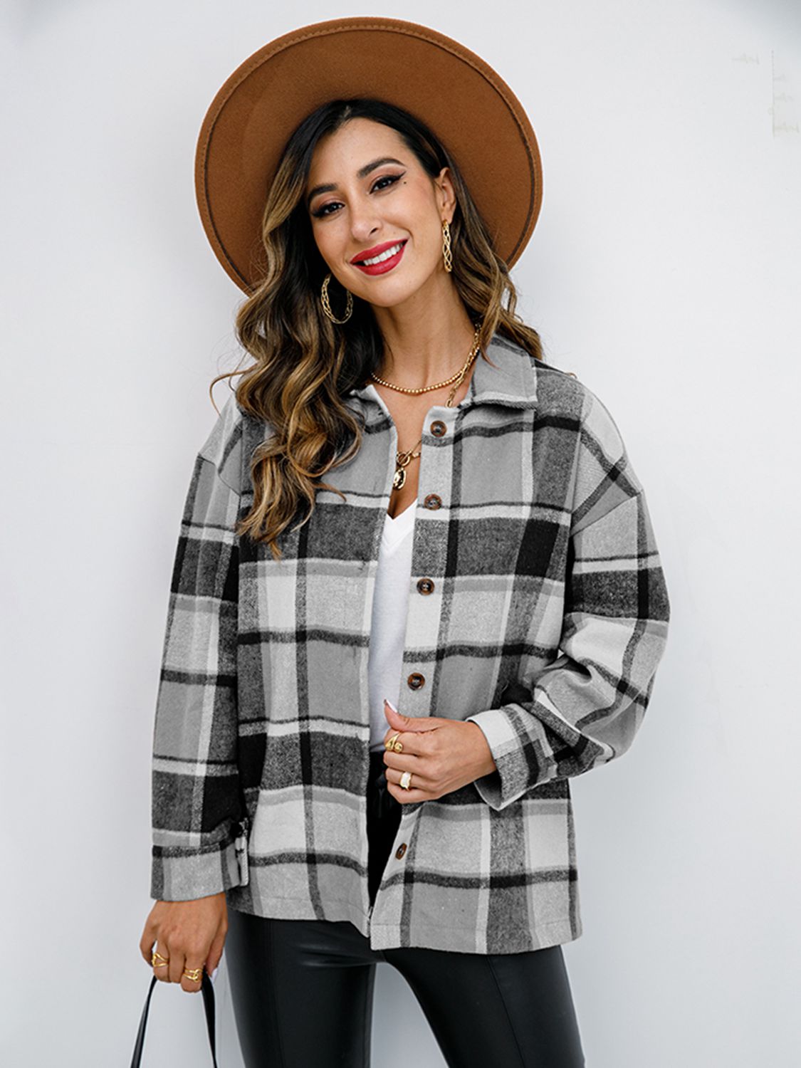 Plaid Button-