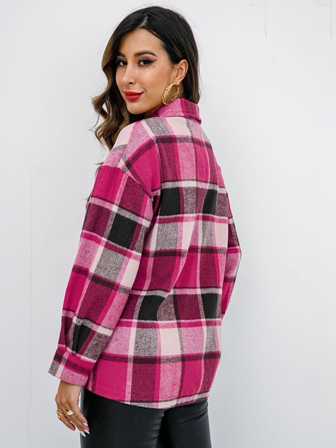 Plaid Button-