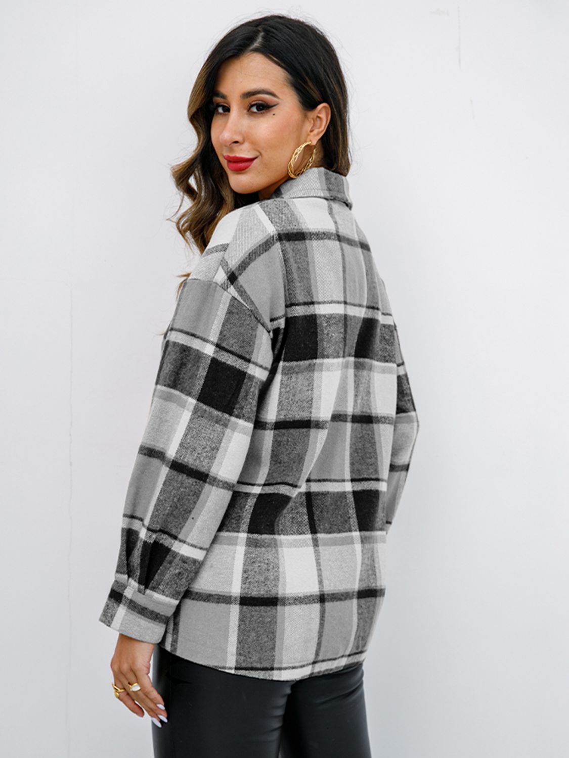 Plaid Button-