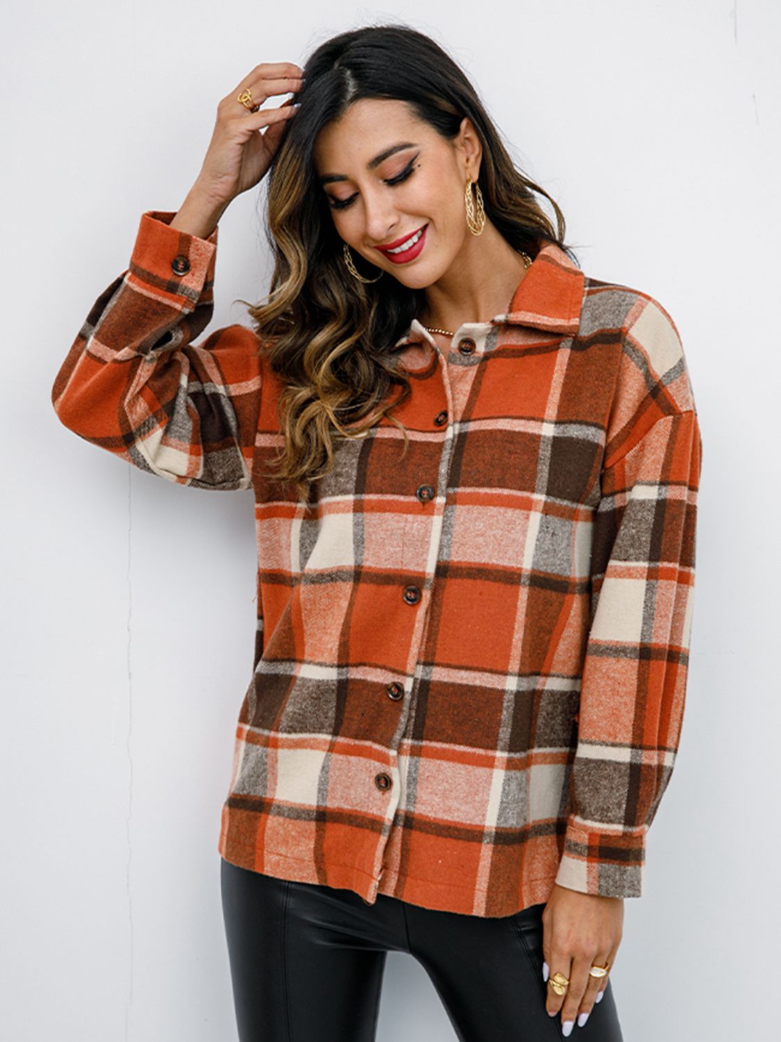 Plaid Button-