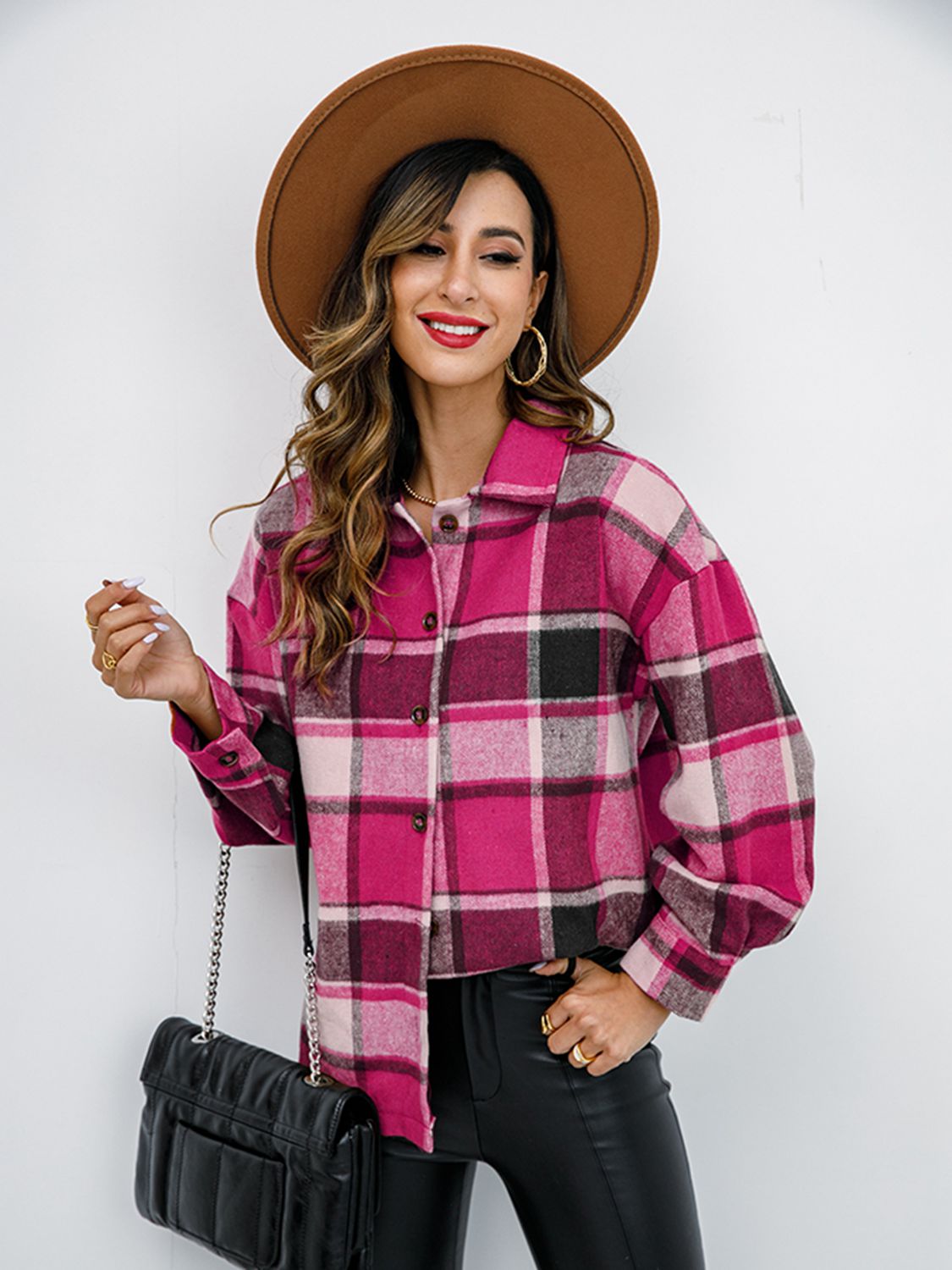 Plaid Button-