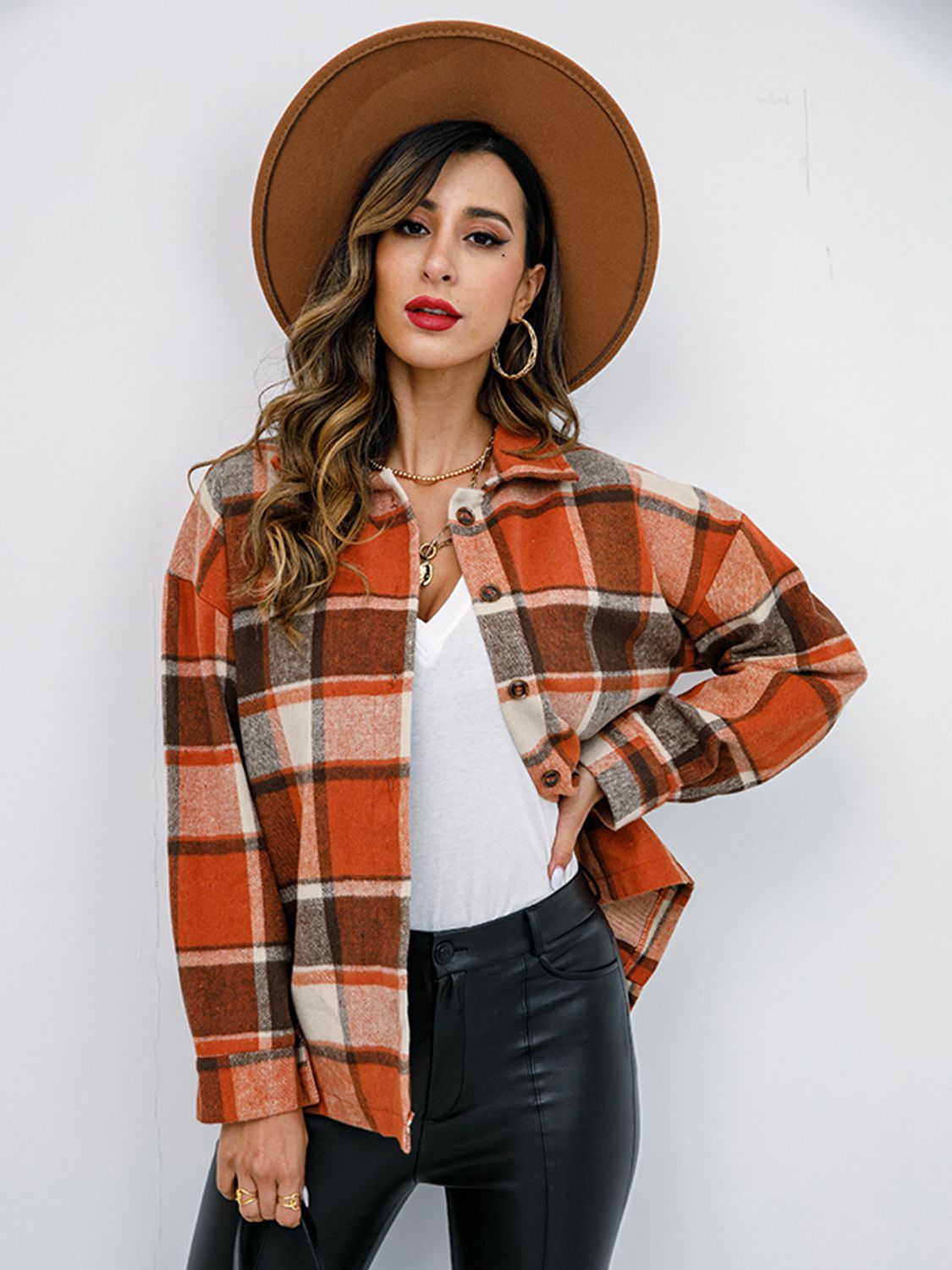 Plaid Button-