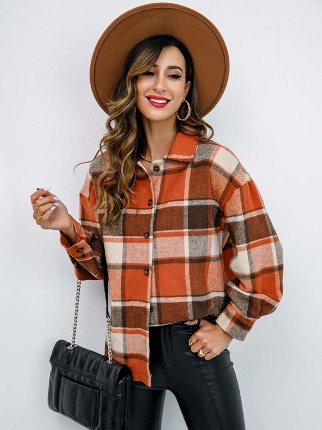 Plaid Button-